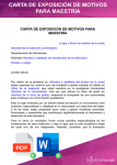 Carta de exposición de motivos para maestría » Gratis